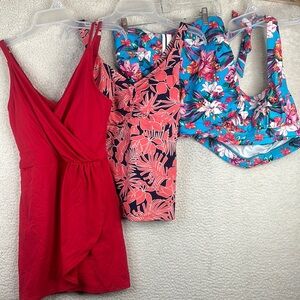 NWT Lands End Womens Sample Swimsuit 2 Tankini Tops 1 Bikini Top 1 Skirt Size S